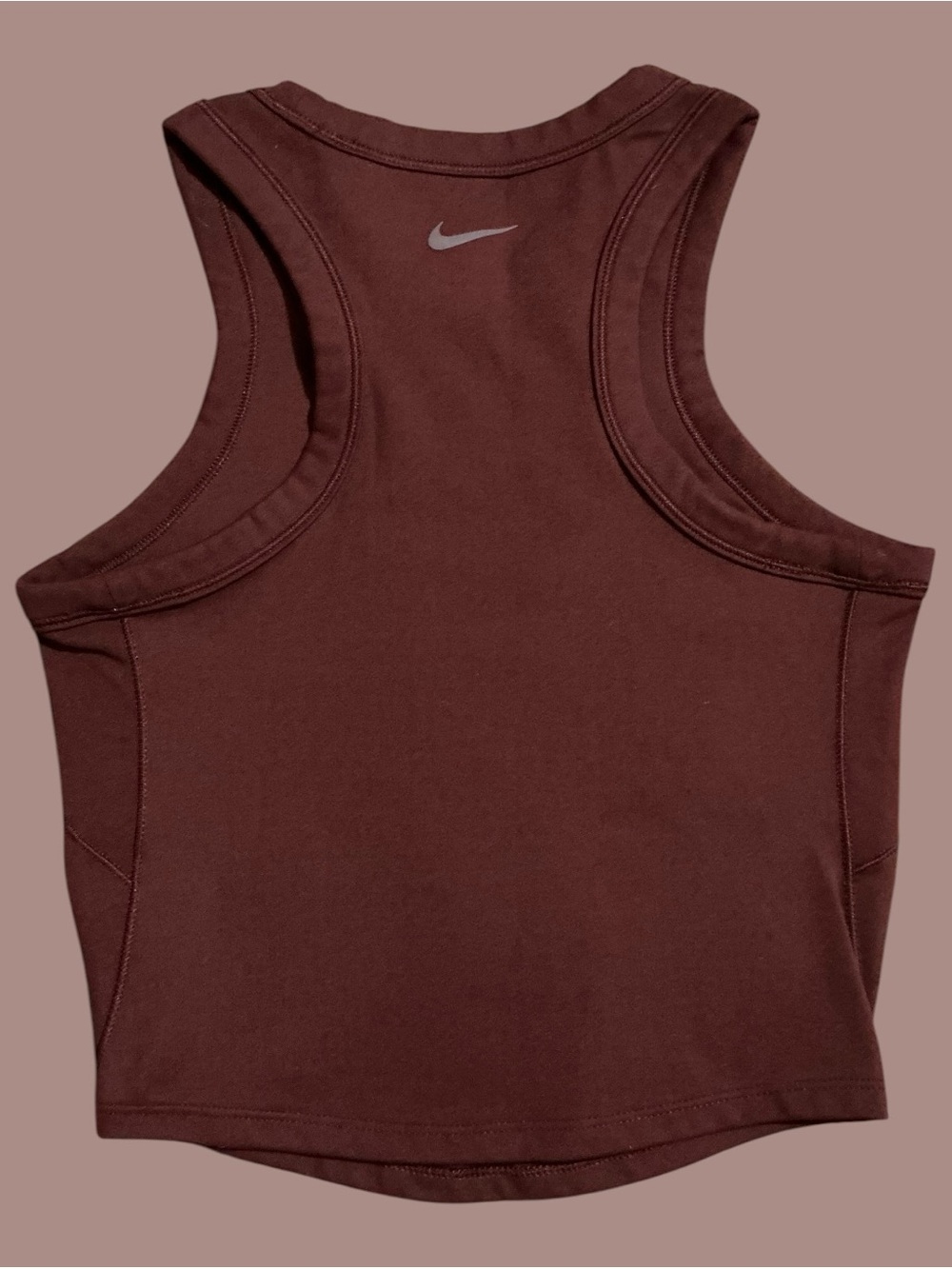 Nike One Dri-FIT Crop Tank Small Dark Plum Burgundy Workout Activewear - Picture 2 of 4